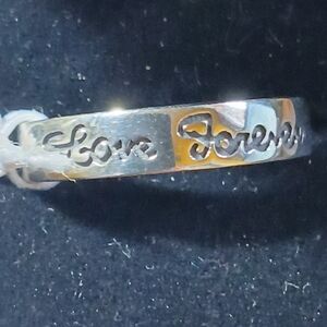 925 Sterling Silver "Love Forever" engraved  size 7 Ring